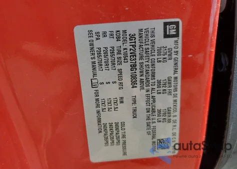 2011 GMC Sierra K1500 Sle из США, поврежденный, VIN 3GTP2VE37BG108364